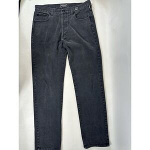 Versace Jeans Couture Mens Denim Jeans Dark Wash Button Fly Pants 36 x 35 RIPPED
